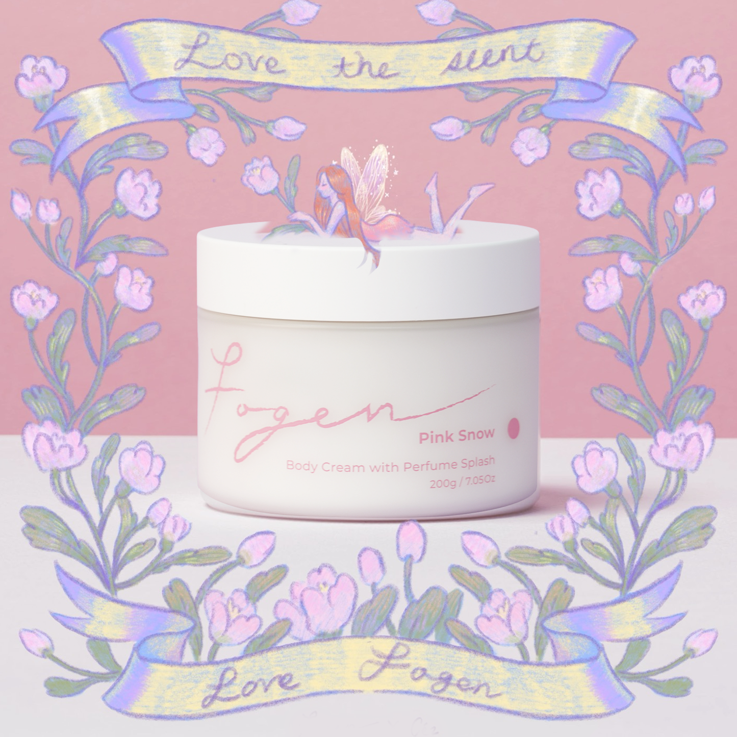 Fogen Bodycream with Perfume Splash, Pink Snow